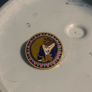 Beast Enamel Pin with Pink and Gold Accents